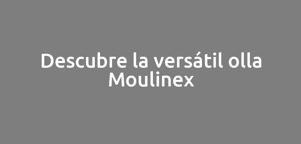 Descubre la versátil olla Moulinex